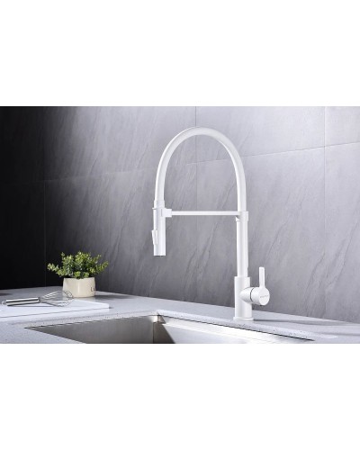 Смеситель для кухни Paulmark Halt Ha214021-431 Белый матовый