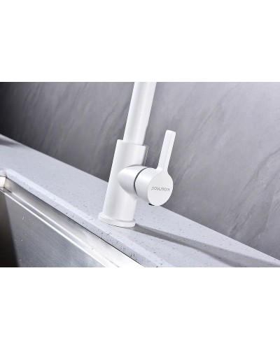 Смеситель для кухни Paulmark Halt Ha214021-431 Белый матовый