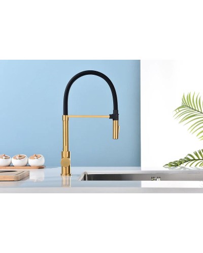 Смеситель для кухни Paulmark Halt Ha214021-BG Брашированное золото