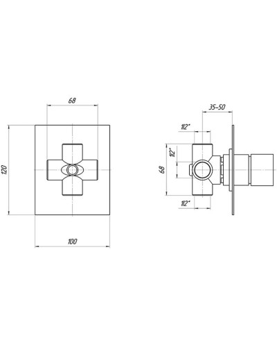 Переключатель на 3 положения Migliore Kvant ML.KVT-2727.CR