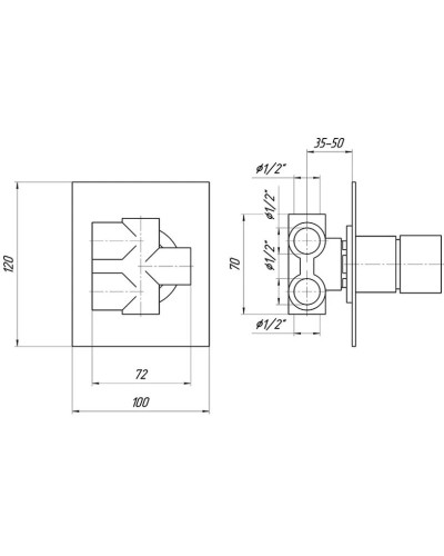Переключатель на 4 положения Migliore Kvant ML.KVT-2728.CR