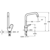 Смеситель для кухни Jacob Delafon Brive E75770-CP Хром