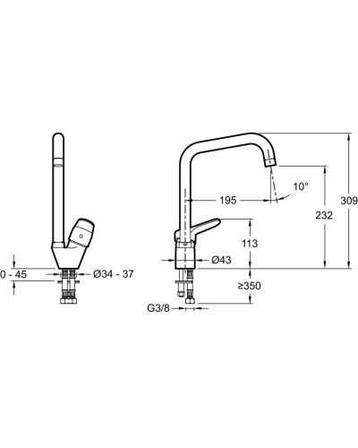 Смеситель для кухни Jacob Delafon Brive E75770-CP Хром