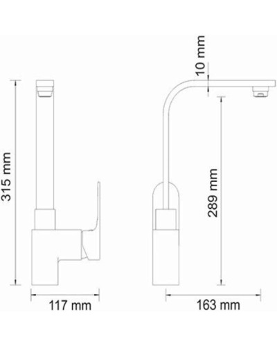 Смеситель для кухни WasserKRAFT Dinkel 5807 Хром