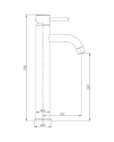 Смеситель для раковины Abber Wasser Kreis AF8111BO Черный матовый