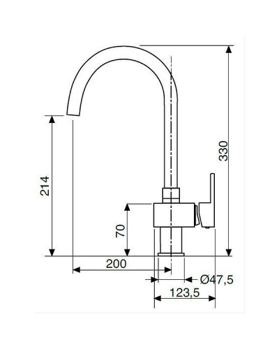 Смеситель для раковины Cezares Unika UNIKA-LSM1-A-NOP-W0 Черный матовый