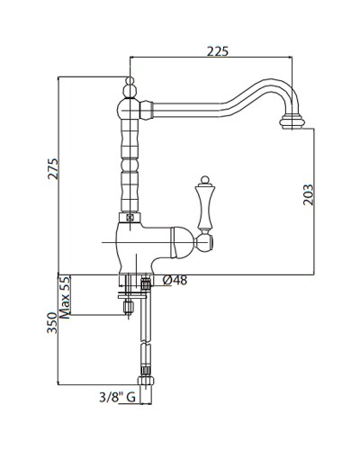 Смеситель для кухни Cezares Margot MARGOT-LLM2-03/24-N Золото 24 карат