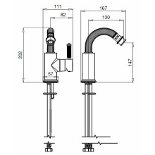 Смеситель для биде Cezares Olimp BSM2-L OLIMP-BSM2-01-L Хром