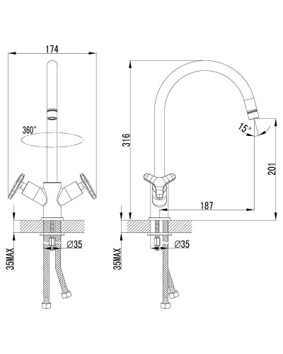 Смеситель для кухни Lemark Plus Spirit LM1905C Хром