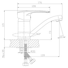 Смеситель для кухни Rossinka T T40-22 Хром