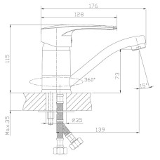 Смеситель для кухни Rossinka T T40-22 Хром