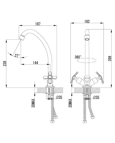 Смеситель для кухни Lemark Partner LM6544C Хром