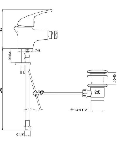 Смеситель для биде Paini Creta 42CR306CAKM Хром