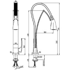 Смеситель для кухни Paini Hybrid HKPA557TK Сталь Серый
