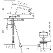 Смеситель для биде Paini Pixel new 81CR306NEWKM Хром