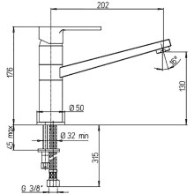 Смеситель для кухни Paini Le Mans 90CR5732SKM Хром