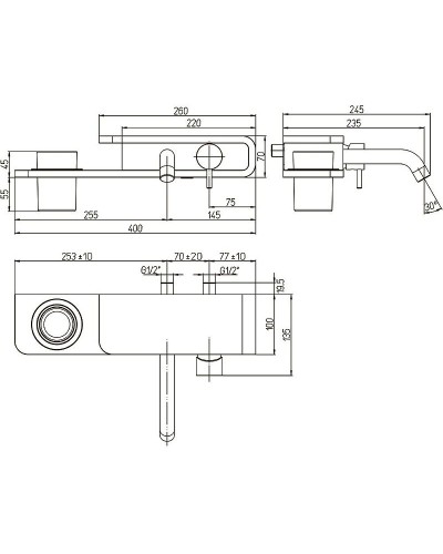 Смеситель для раковины Paini Pad PDCR208B0 Хром Белый