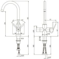 Смеситель для кухни Paini Cox 78CR6433VL2KM Хром