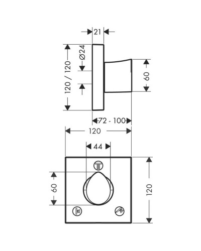 Запорный/переключающий вентиль Axor Starck Organic 12731000