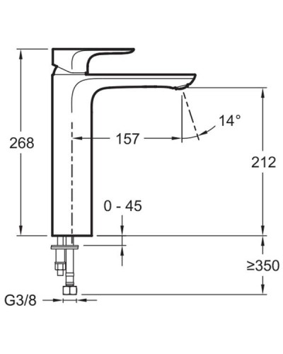 Смеситель для раковины Jacob Delafon Aleo E72299-4-CP Хром
