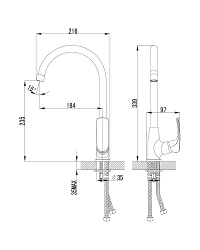 Смеситель для кухни Lemark Plus Shape LM1705C Хром