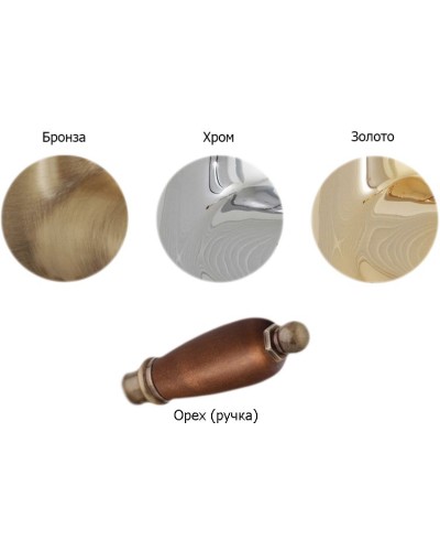 Смеситель для биде Cezares Elite BSM1 ручка металл Бронза/орех