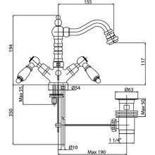 Смеситель для биде Cezares First-BS2-02-M Бронза