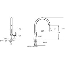 Смеситель для кухни Jacob Delafon Kumin E99477-CP Хром
