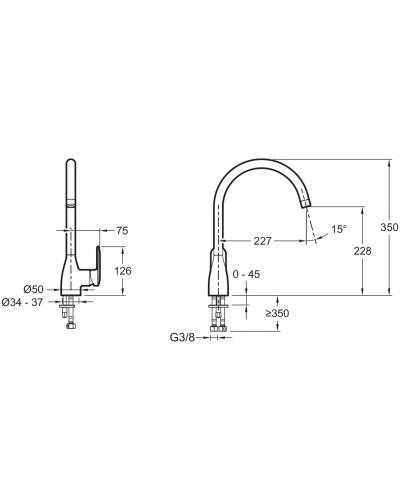 Смеситель для кухни Jacob Delafon Kumin E99477-CP Хром