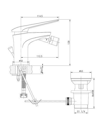 Смеситель для биде Lemark Allegro LM5908CW Хром