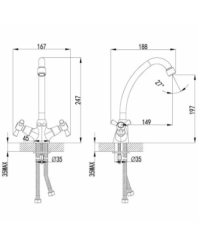 Смеситель для кухни Lemark Contour LM7404C Хром