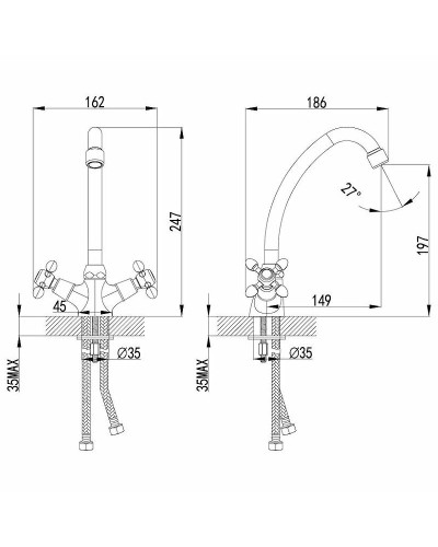 Смеситель для кухни Lemark Vista LM7604C Хром