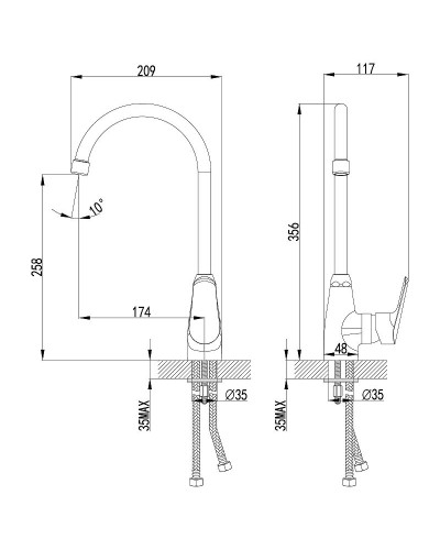 Смеситель для кухни Lemark Partner LM6555C Хром