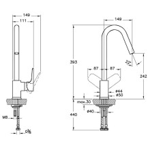 Смеситель для кухни Vitra X-Line A42115EXP Хром