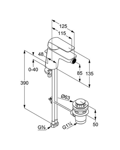 Смеситель для биде Kludi Ameo 412160575 Хром