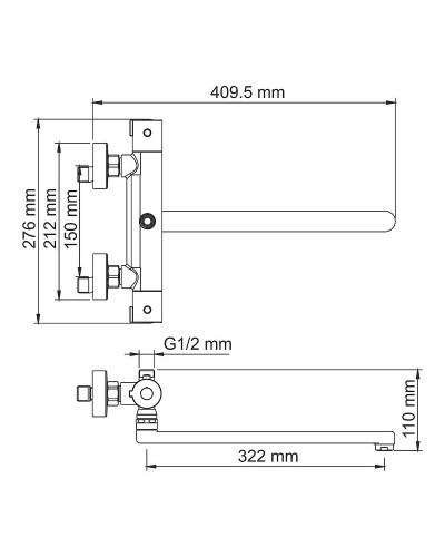 Смеситель для ванны WasserKRAFT Berkel 4822L универсальный с термостатом Хром