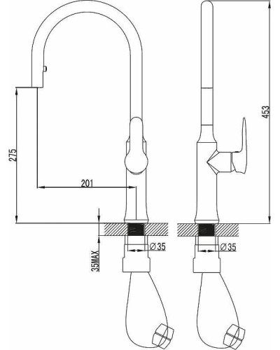 Смеситель для кухни Ravak KM 017.00 X070078 Хром