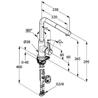 Смеситель для кухни Kludi L-ine 408510575 Хром