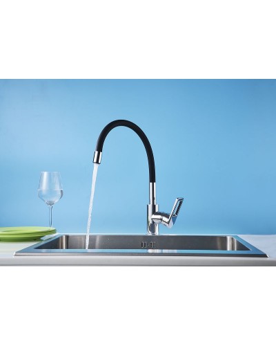 Смеситель для кухни Rossinka Z35-35U-Black Черный Хром