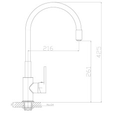Смеситель для кухни Rossinka Z35-35U-Black Черный Хром