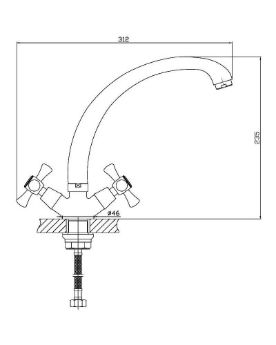 Смеситель для кухни Orange Classic Pro M72-002cr Хром