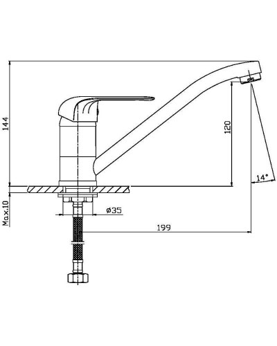 Смеситель для кухни Orange Iris M41-000cr Хром