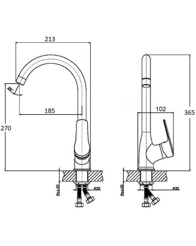 Смеситель для кухни Orange Sofi M43-001cr Хром