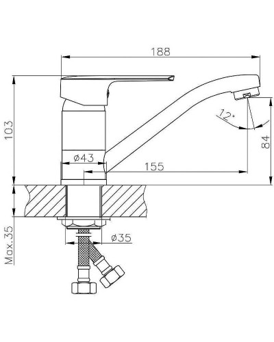Смеситель для кухни Orange Sofi M43-011cr Хром