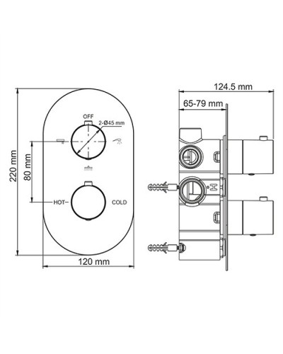 Смеситель для душа WasserKRAFT Berkel 4844 с термостатом Хром
