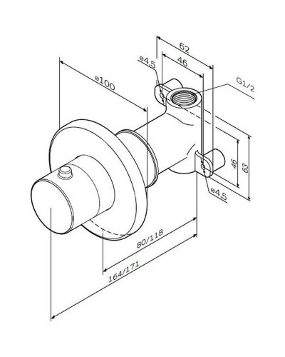 Вентиль запорный AM.PM F0800200 Хром