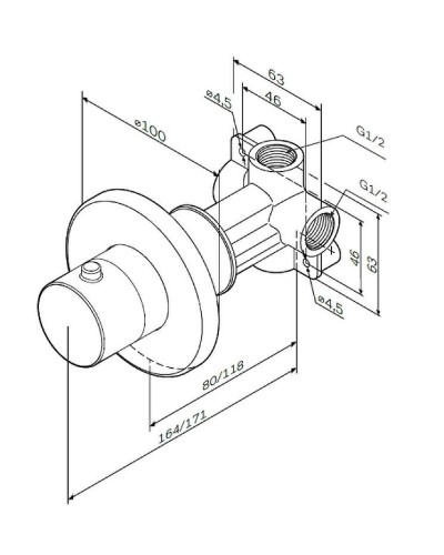 Переключатель потоков AM.PM F0800100 Хром