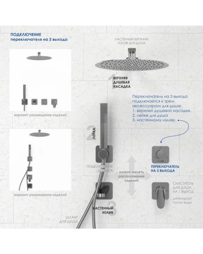 Переключатель на 3 положения WasserKRAFT Schunter A307
