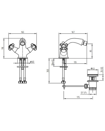 Смеситель для биде Migliore Prestige New 27255 Хром