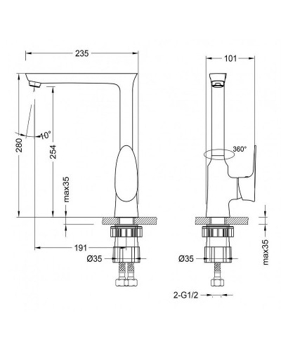 Смеситель для кухни Lemark Nero LM0205C Хром